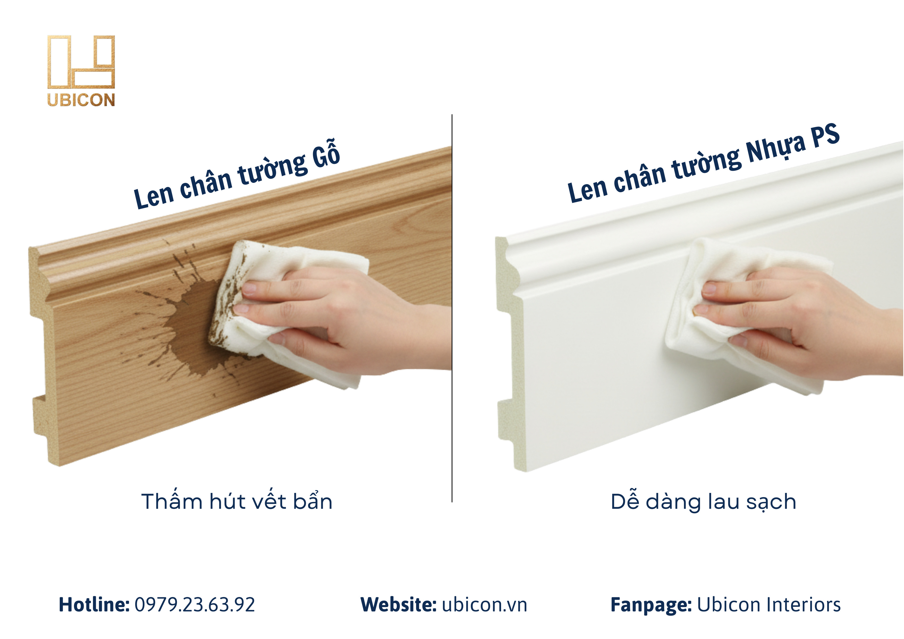 Len tường gỗ và len tường nhựa PS - Khác biệt về giá cả, độ bền và thẩm mỹ bạn nên biết