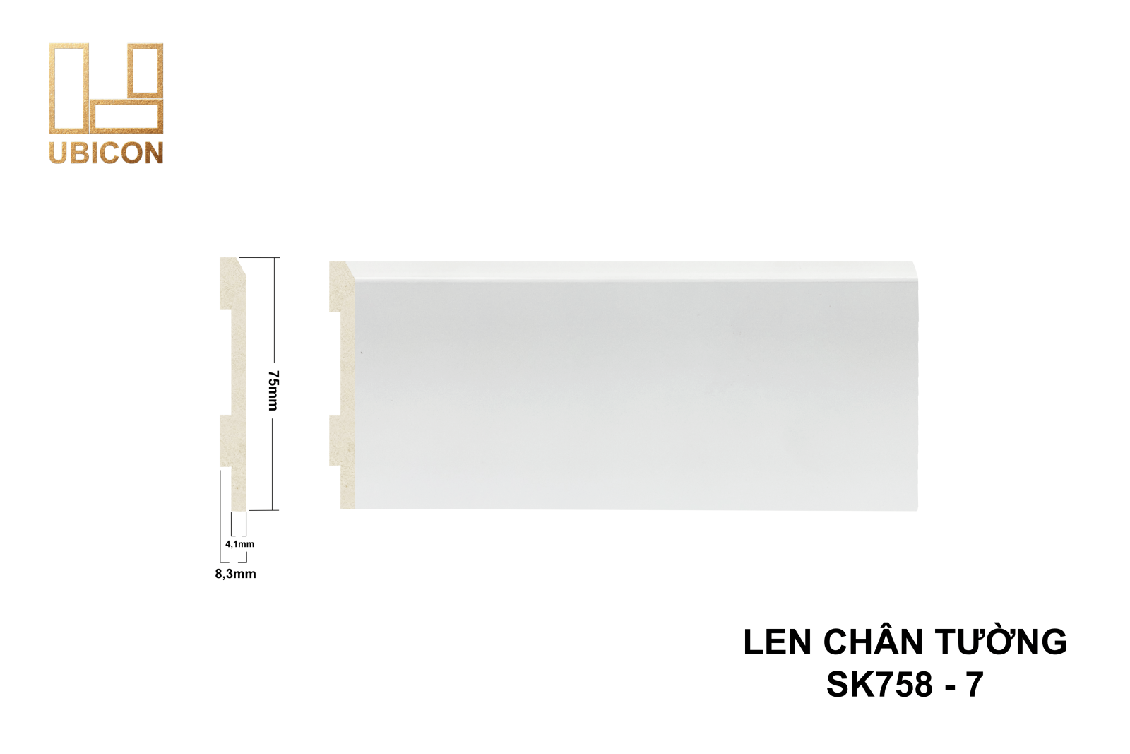 Len chân tường nhựa PS SK758-7
