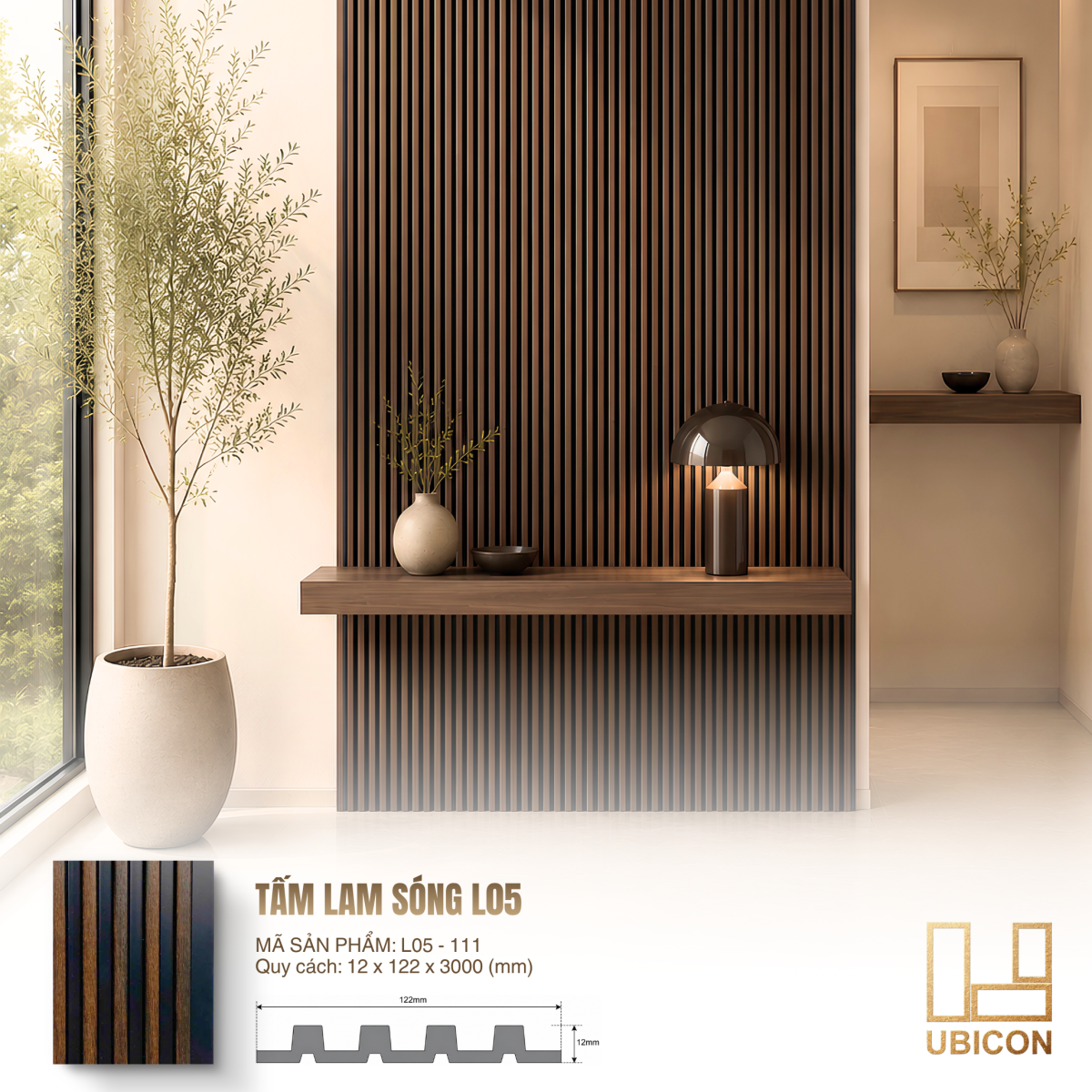 Tấm ốp lam sóng Nhựa PS L05-111