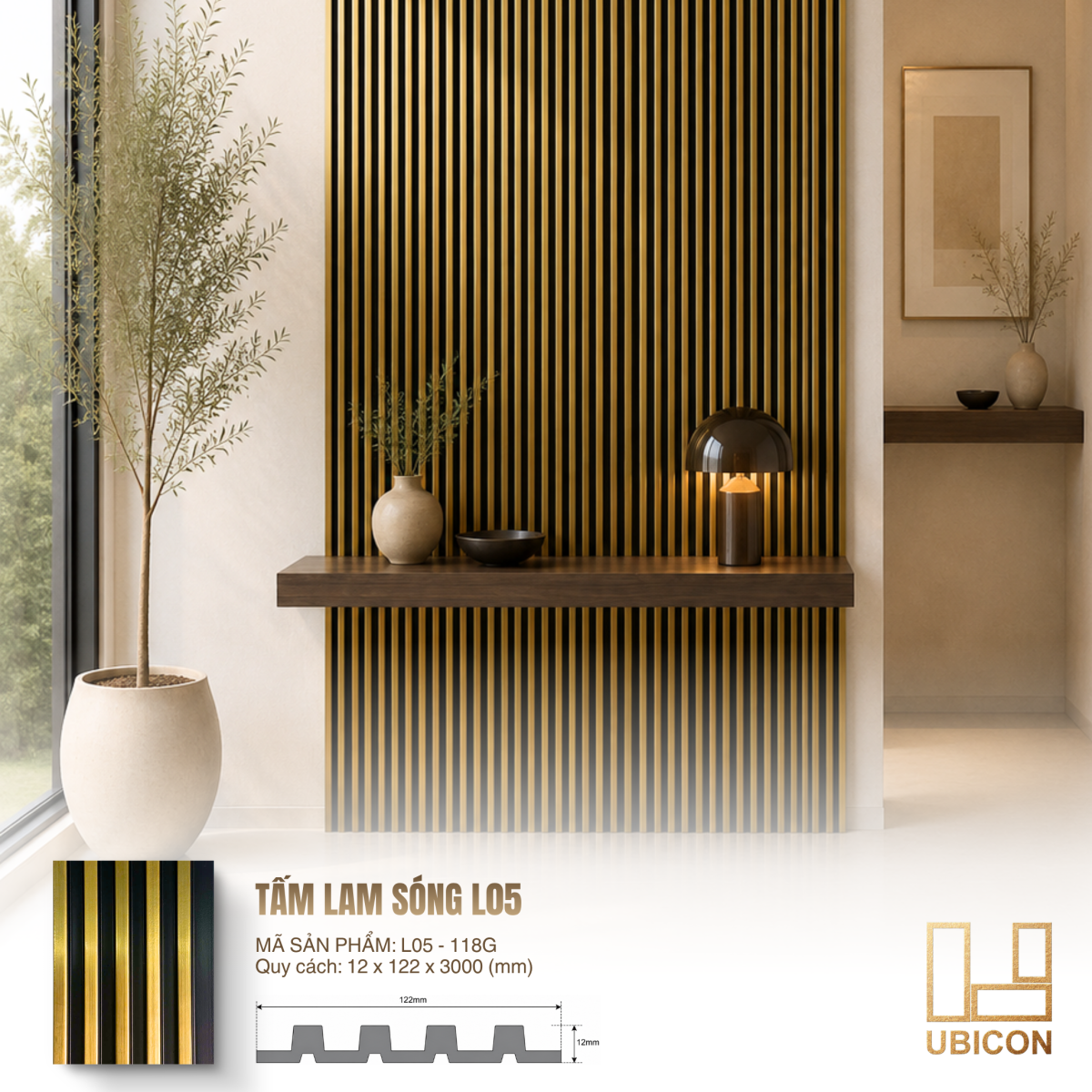 Tấm ốp lam sóng Nhựa PS L05-111
