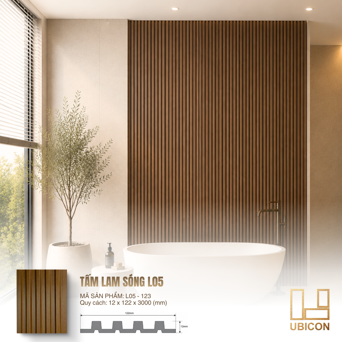 Tấm ốp lam sóng Nhựa PS L05-123
