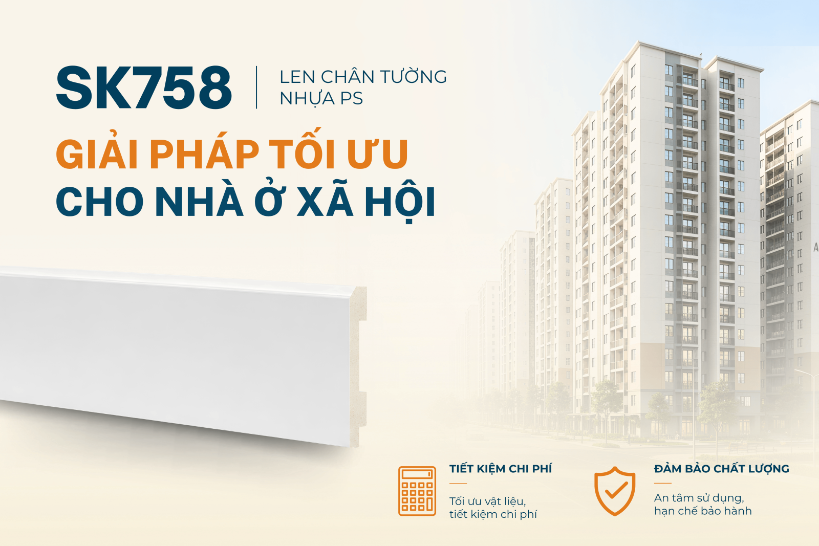 Giải pháp len chân tường SK758 cho Nhà ở xã hội