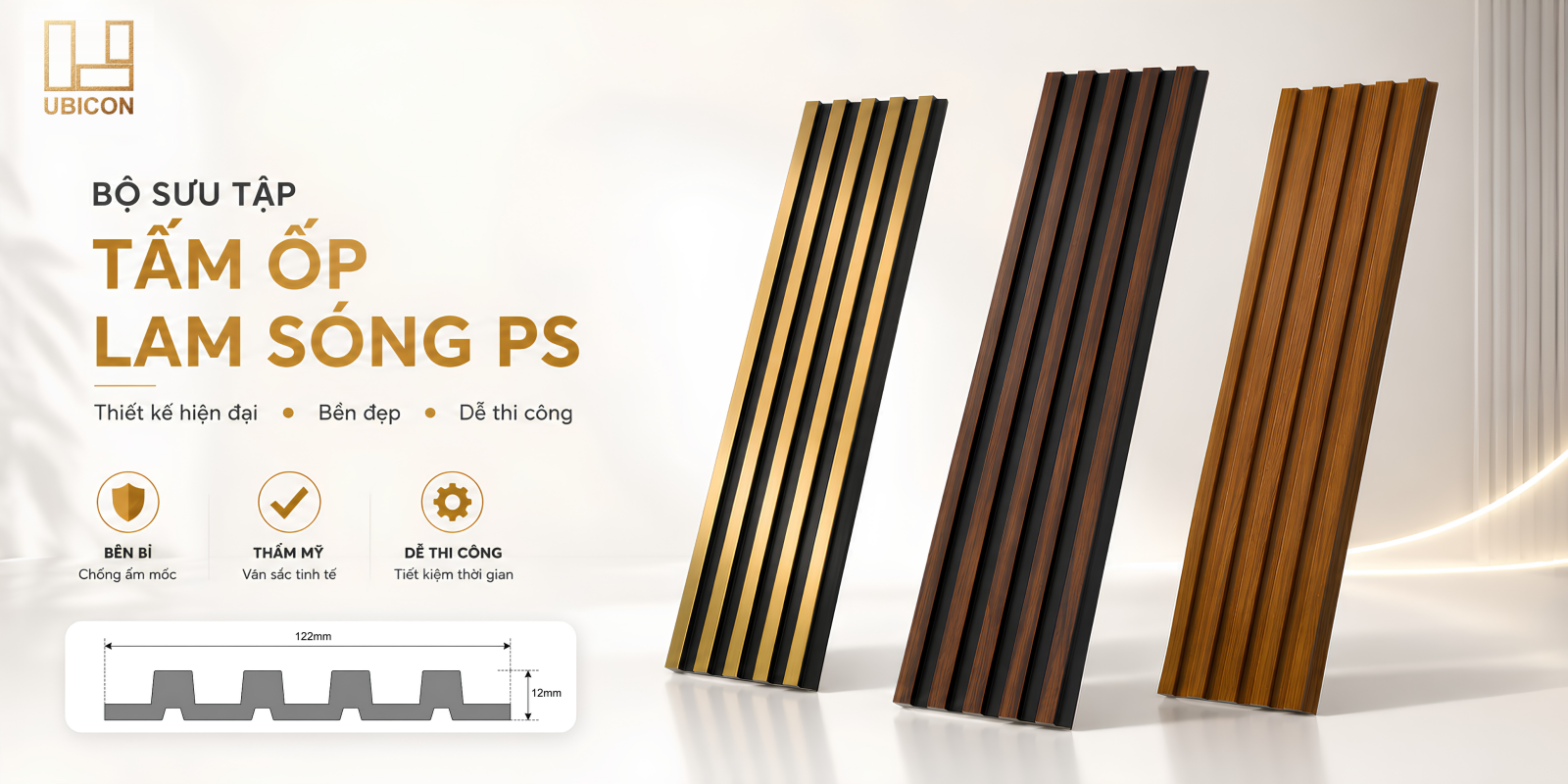 Tấm ốp lam sóng L05 nhựa PS của UBICON